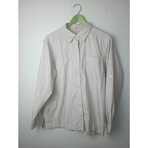 Sun Day Afternoons UPF 40 Button up Long sleeve Shirt Men's Large Tan Vented